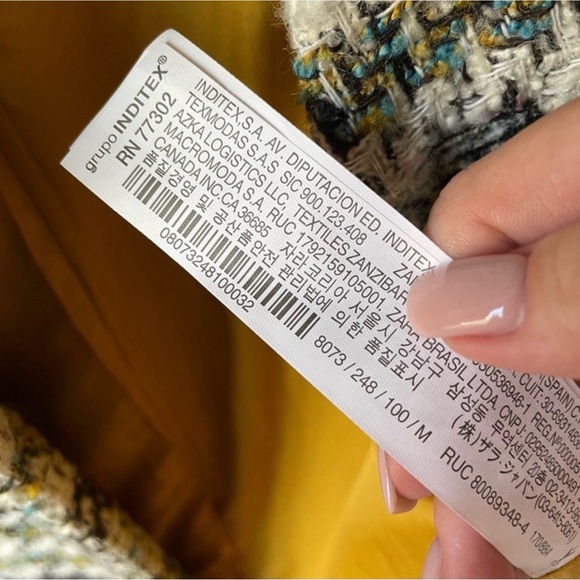 ❌ S O L D ❌ ZARA Black Cream Plaid Houndstooth Tweed Lapeless Long Coat Medium - Picture 14 of 15